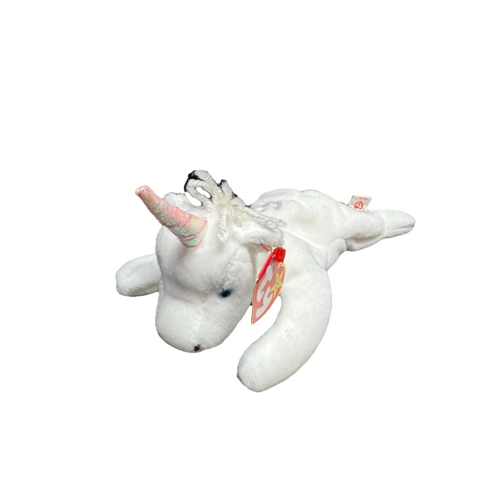 TY Beanie Baby - Mystic the Unicorn (irredescent horn & yarn mane) (8 inch) MWMT